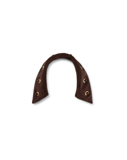 Veronica Beard Brown suede collar with gold and black studs.