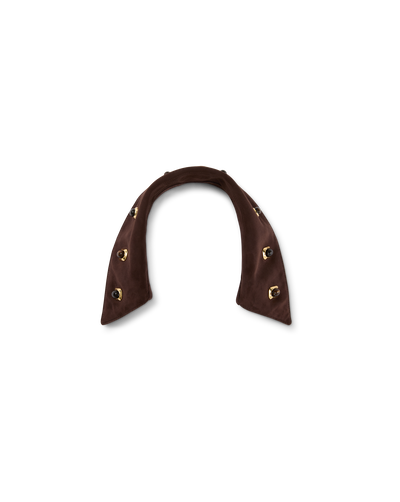 Veronica Beard Brown suede collar with gold and black studs.