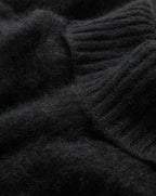 Veronica Beard Black fuzzy knit sweater with ribbed cuffs.