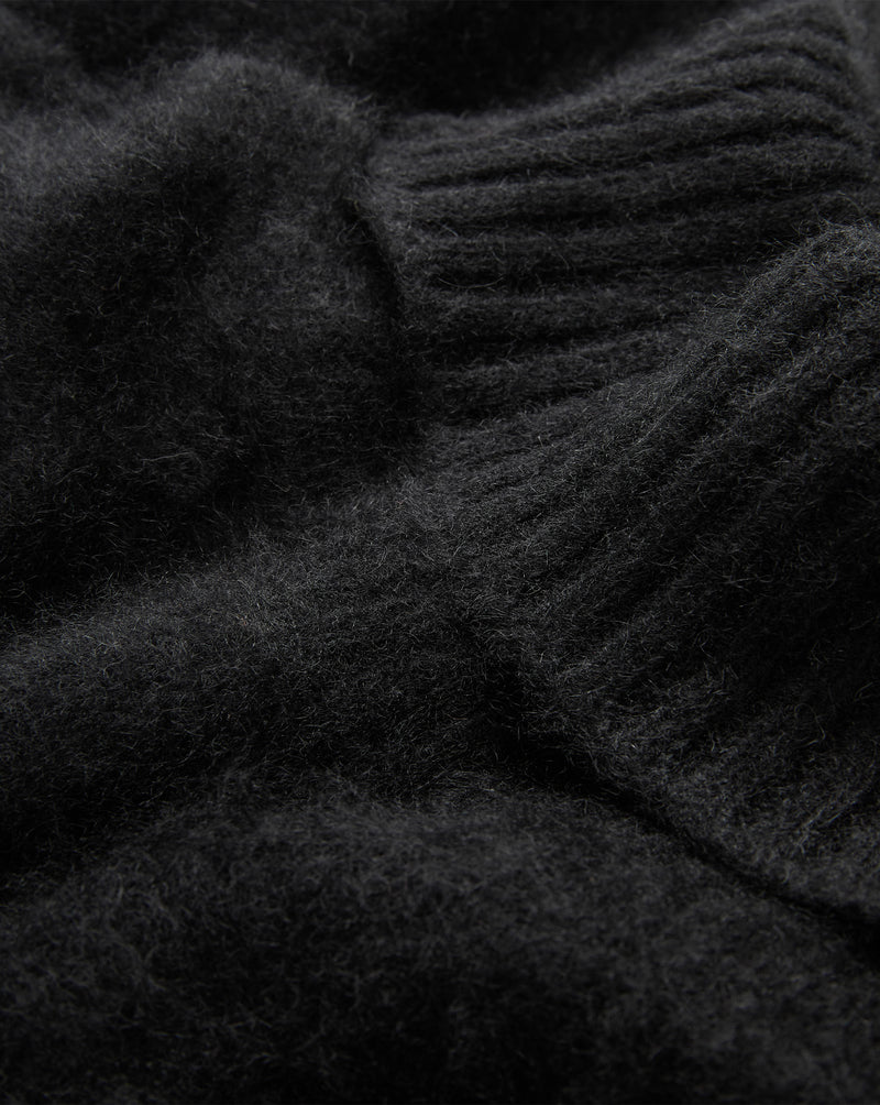 Veronica Beard Black fuzzy knit sweater with ribbed cuffs.