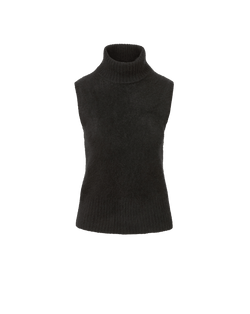 Veronica Beard Black sleeveless knit turtleneck sweater.