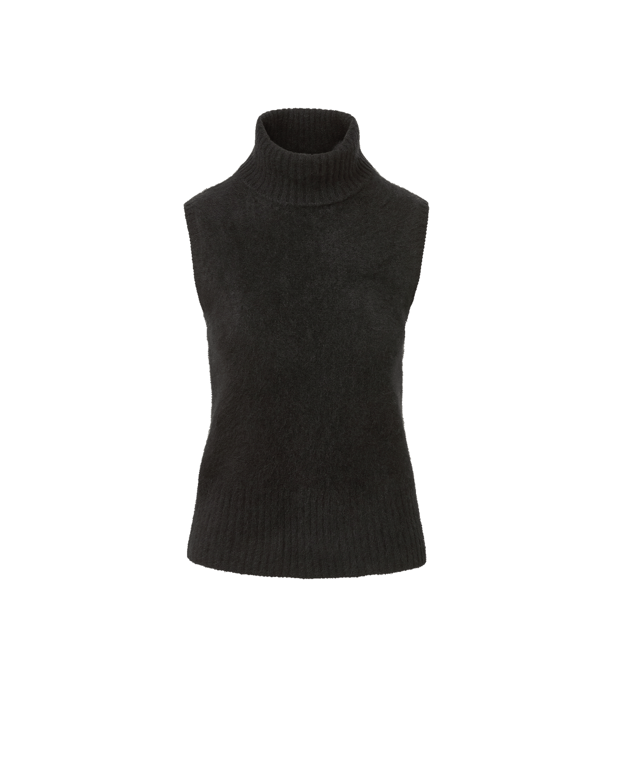 Veronica Beard Black sleeveless knit turtleneck sweater.