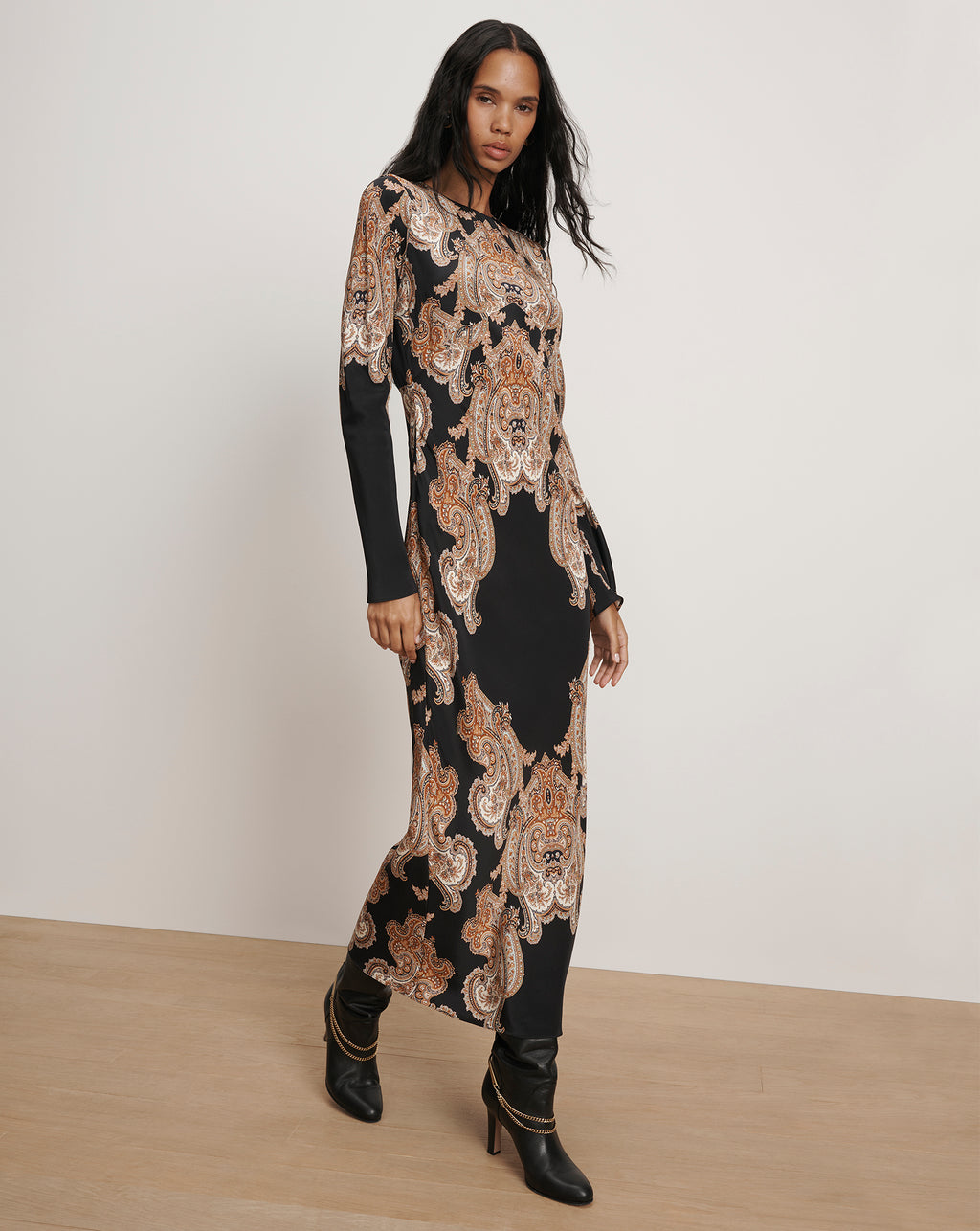 Veronica Beard Lupita Paisley Maxi Dress - Black Multi
