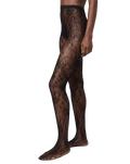 Veronica Beard Floral Lace Tights Black