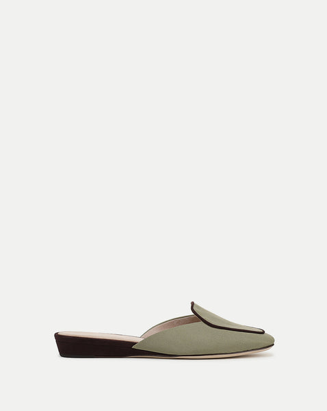 Moritz Loafer Mule in Army Green & Brown | Veronica Beard