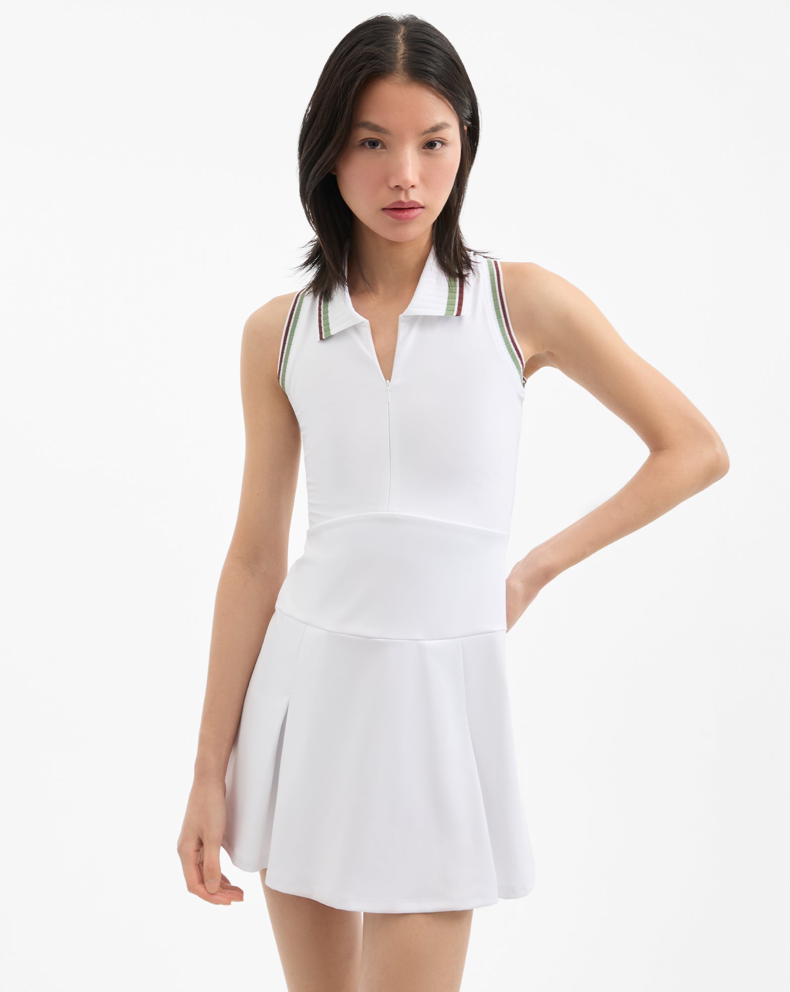 Veronica Beard Ace Pleated Tennis Dress - White