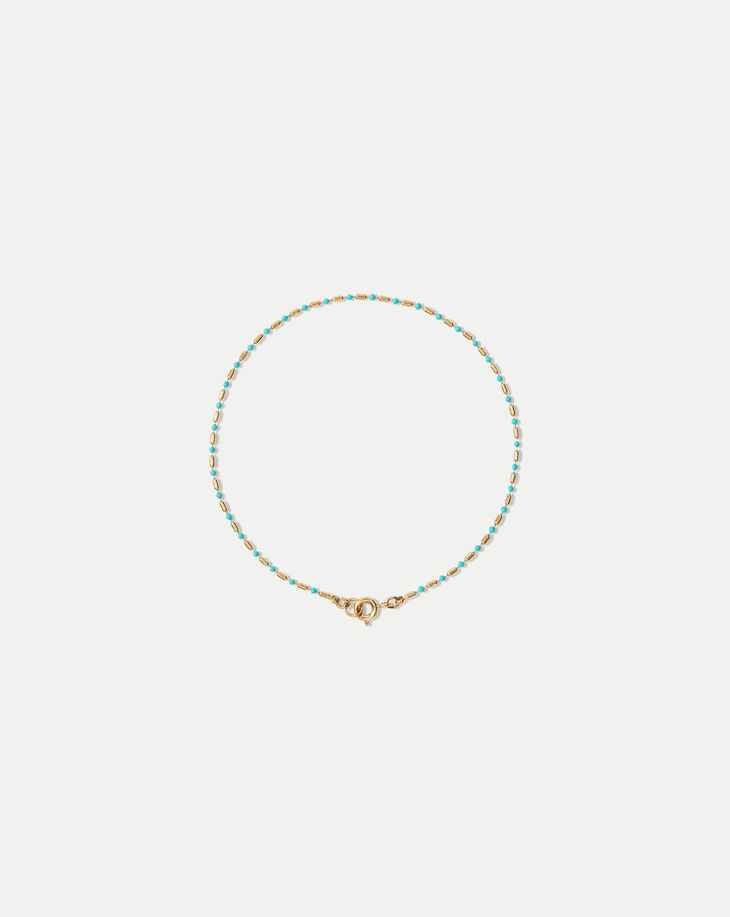 Veronica Beard Enamel Bead Chain Anklet - Turquoise