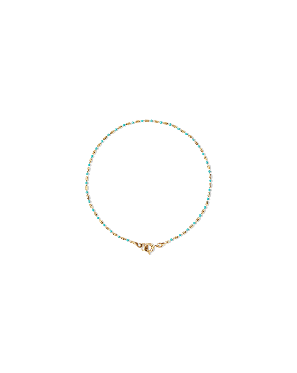 Veronica Beard Enamel Bead Chain Anklet Turquoise