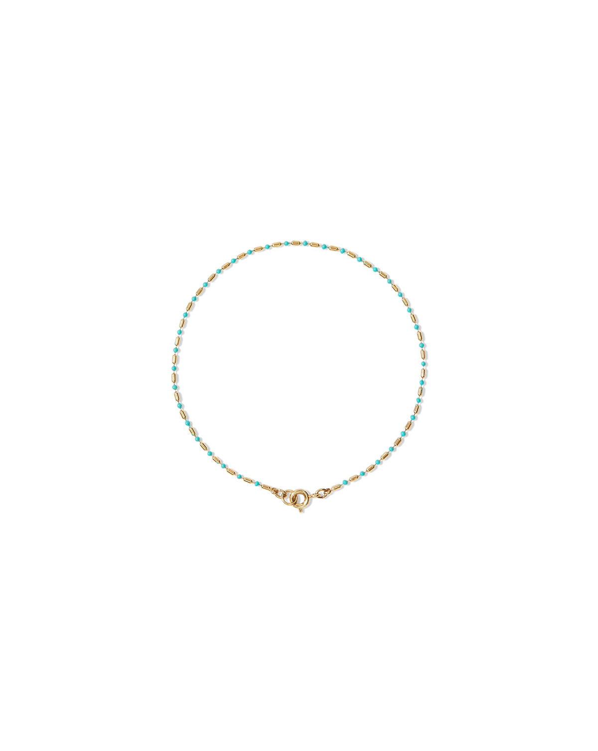 Veronica Beard Enamel Bead Chain Anklet Turquoise