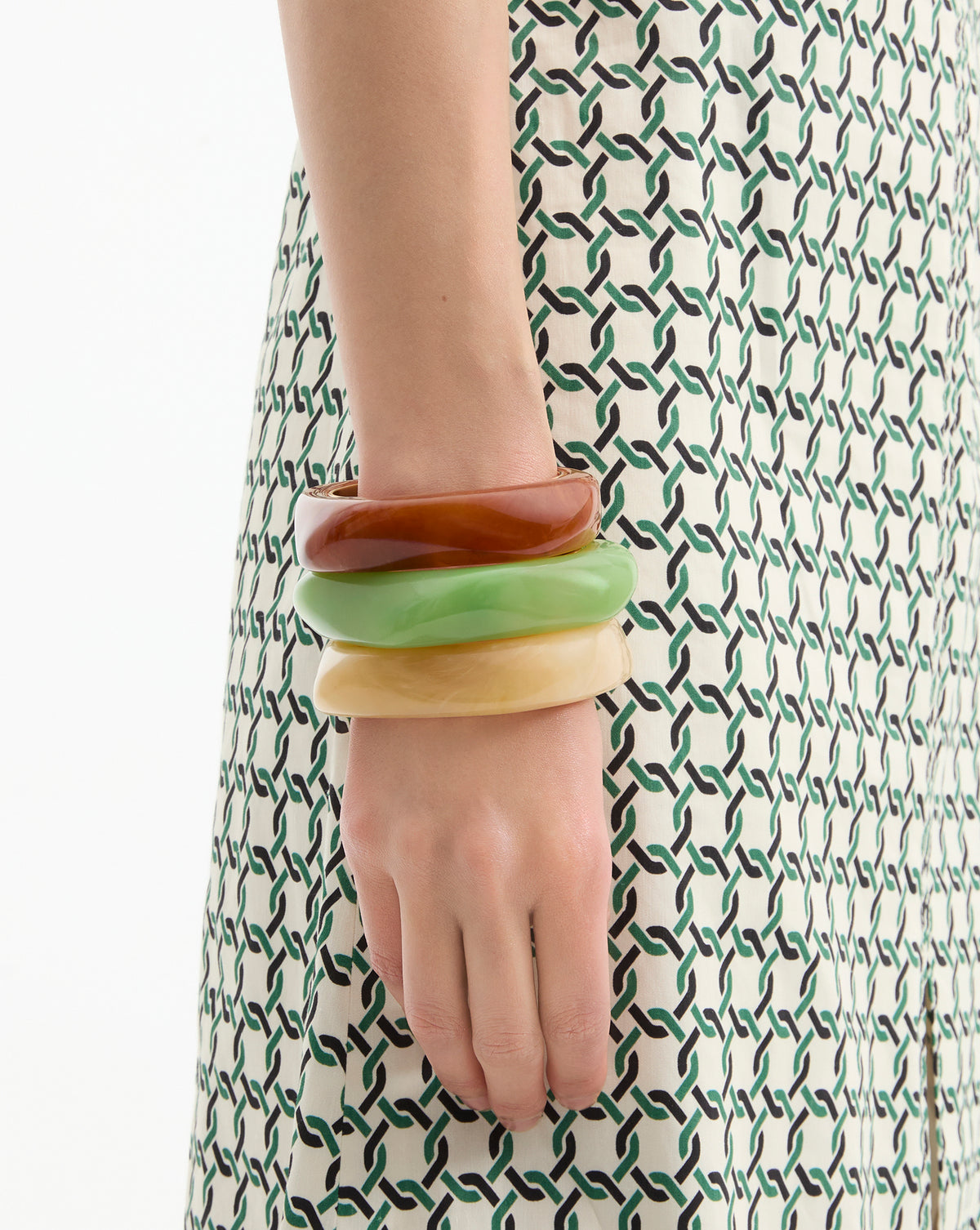 Veronica Beard Bamboo-Inspired Bracelet Rowan Cuff Bracelet in White | Veronica Beard main image 3