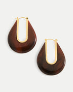 Veronica Beard Resin Drop Hoop Earring - Chocolate