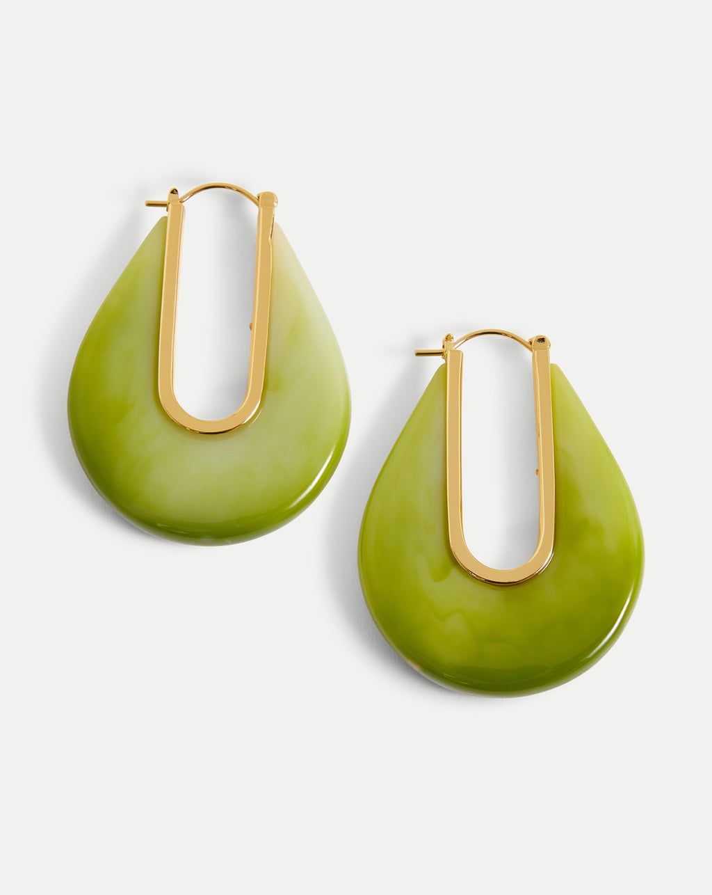 Veronica Beard Resin Drop Hoop Earring - Light Pistachio