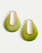 Veronica Beard Resin Drop Hoop Earring - Light Pistachio