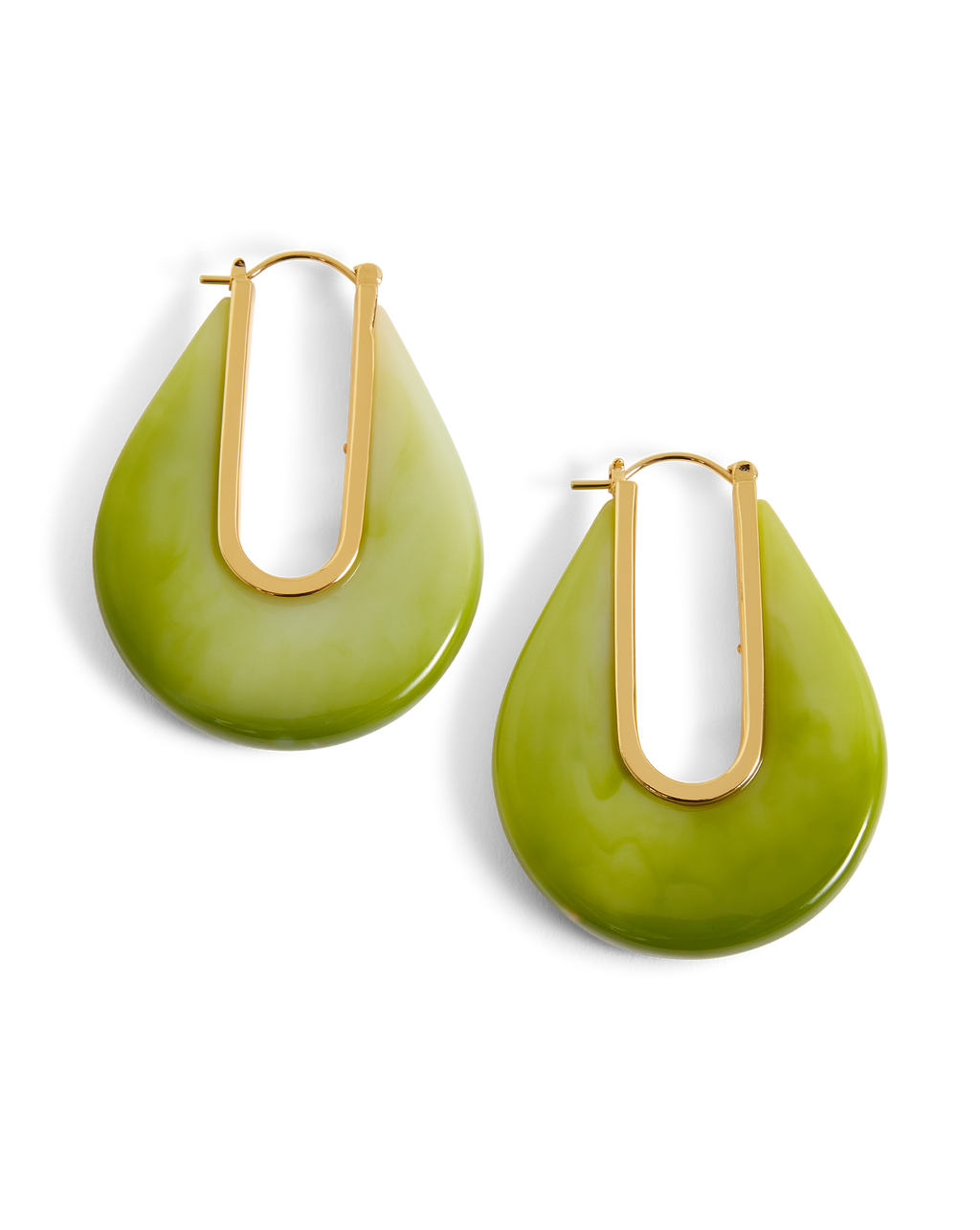 Veronica Beard Resin Drop Hoop Earring Light Pistachio