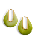 Veronica Beard Resin Drop Hoop Earring Light Pistachio