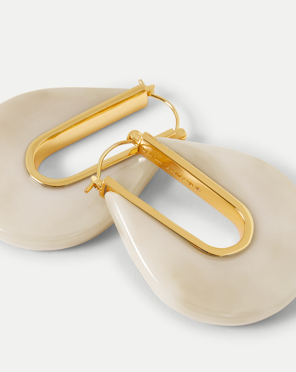 Veronica Beard Resin Drop Hoop Earring - Ivory