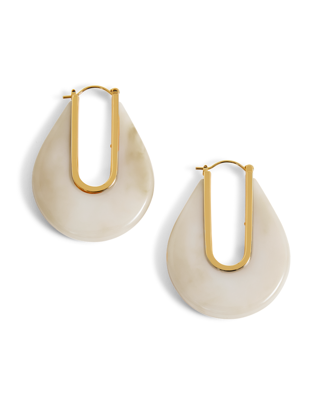 Veronica Beard Resin Drop Hoop Earring Ivory