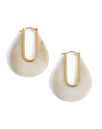 Veronica Beard Resin Drop Hoop Earring Ivory
