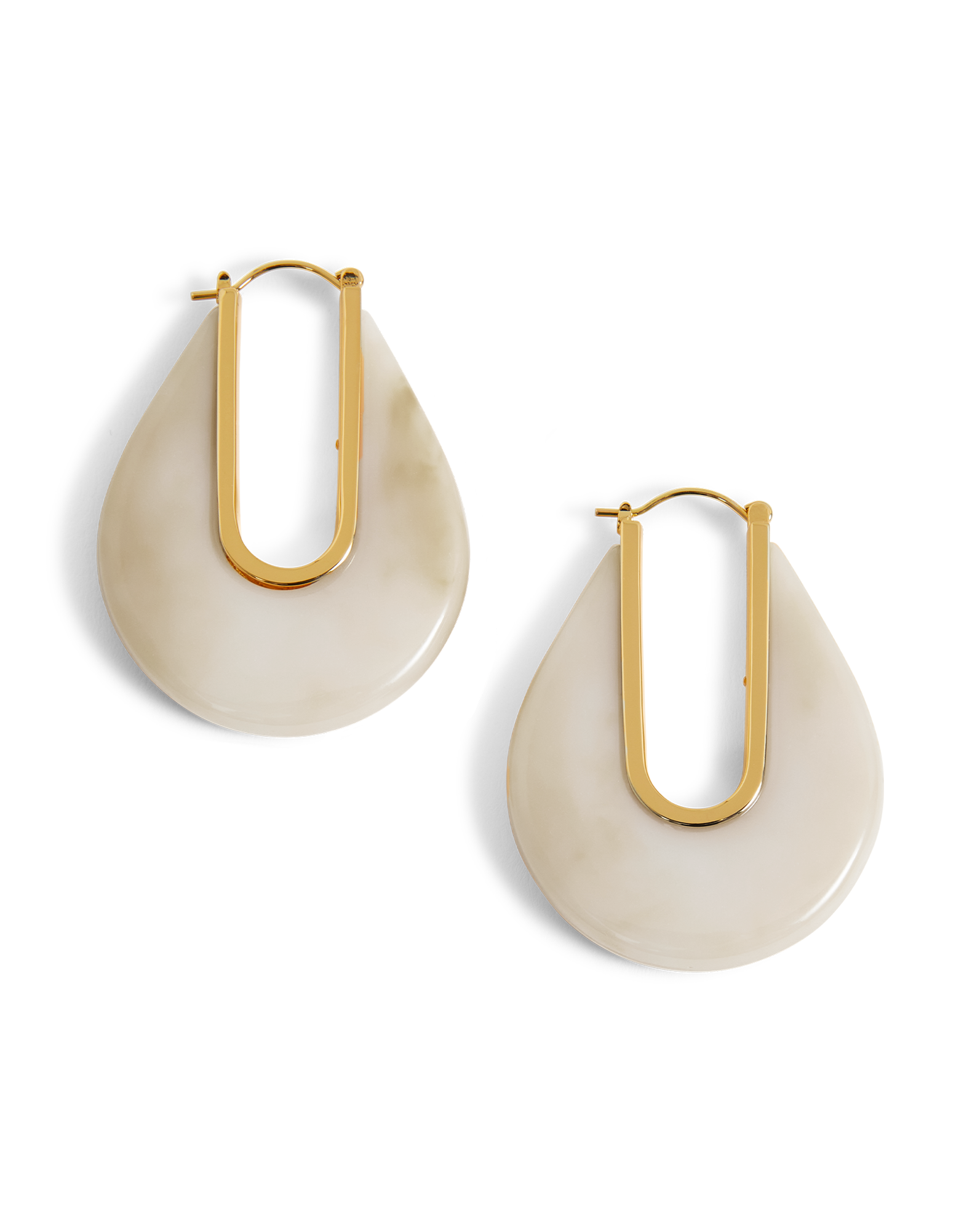 Veronica Beard Resin Drop Hoop Earring Ivory