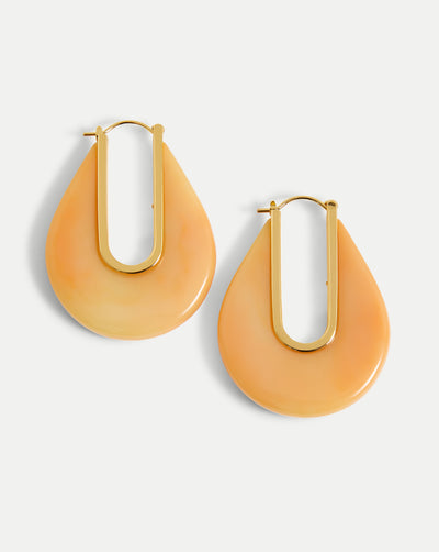 Veronica Beard Resin Drop Hoop Earring - Sherbert