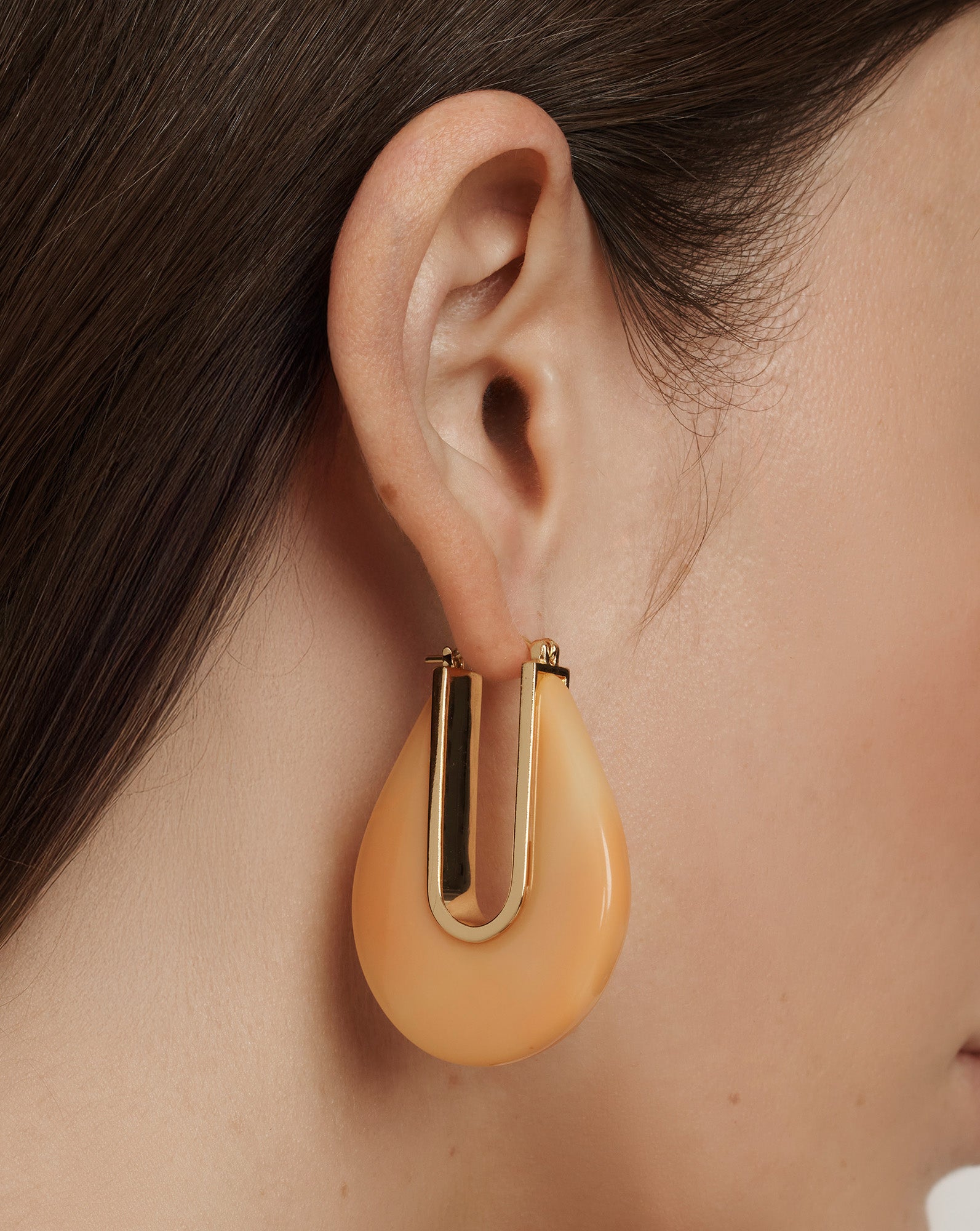 Resin Drop Hoop Earring in Sherbert | Veronica Beard
