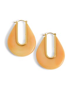 Veronica Beard Resin Drop Hoop Earring Sherbert
