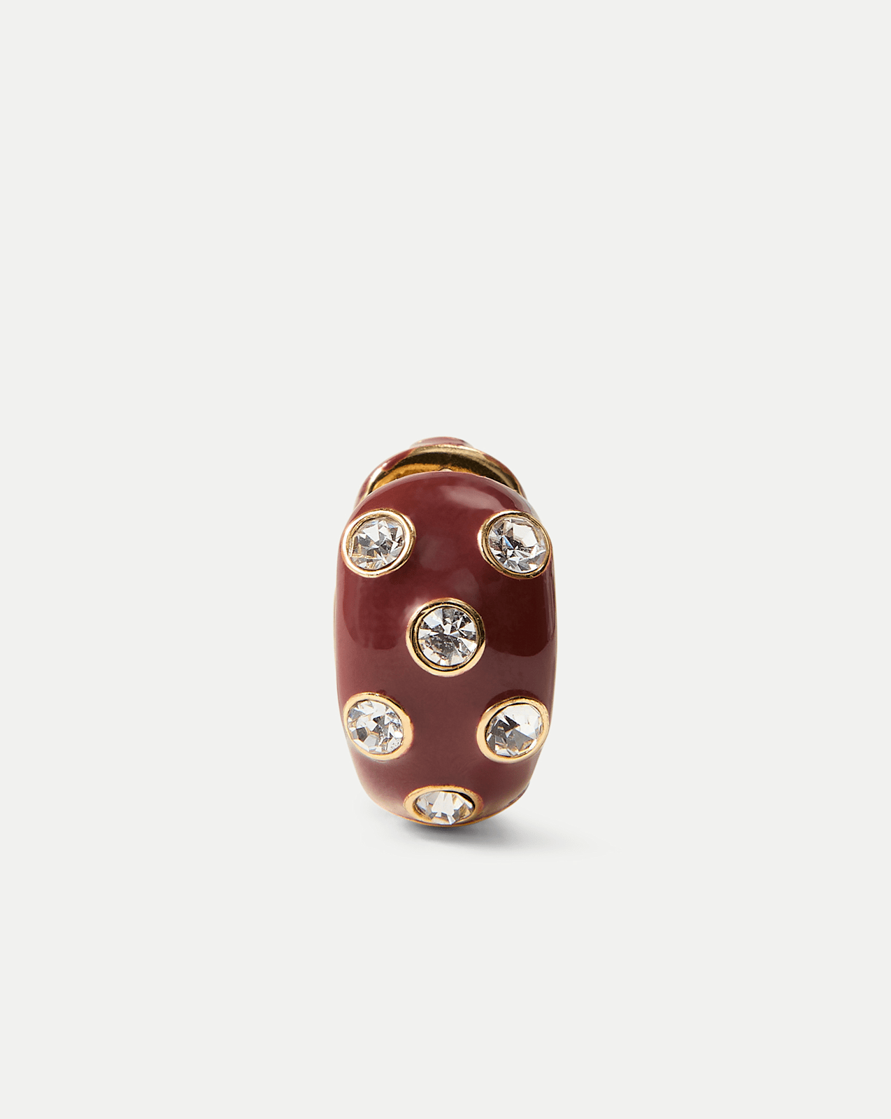 Veronica Beard Crystal and Enamel Huggie Hoop