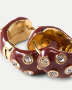 Veronica Beard Crystal and Enamel Huggie Hoop
