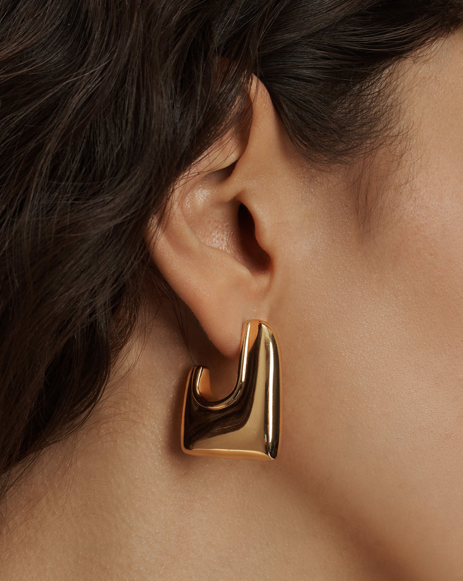 Everyday Square Hoop in Gold | Veronica Beard
