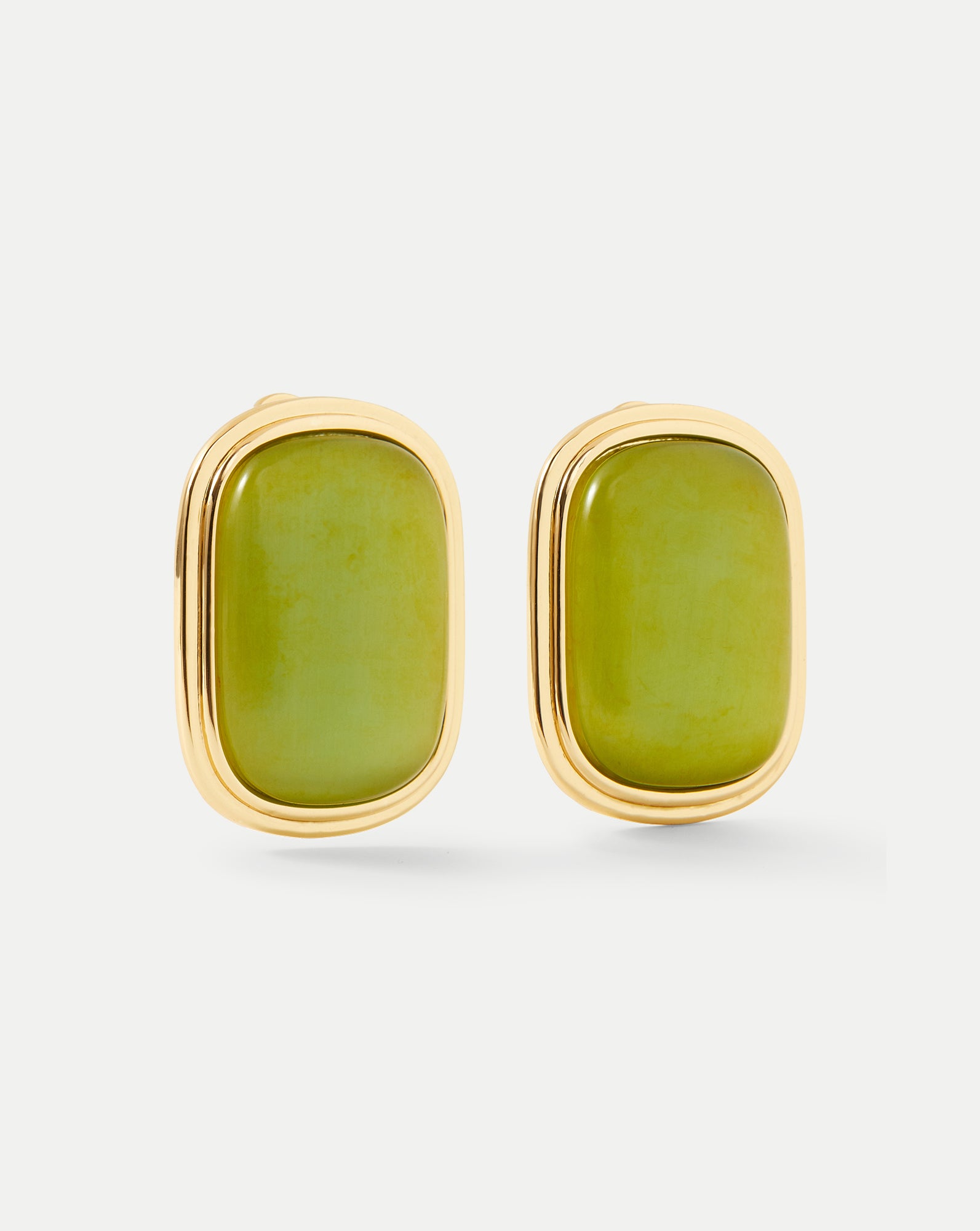 Veronica Beard Cat’s Eye Stone Earring - Light Pistachio