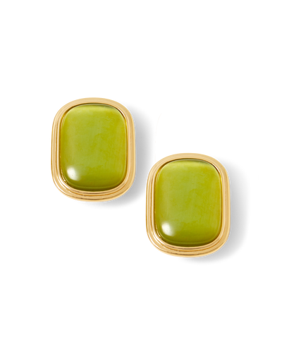Veronica Beard Cat’s Eye Stone Earring Light Pistachio