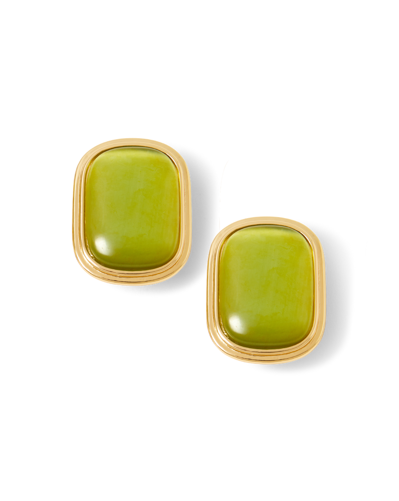 Veronica Beard Cat’s Eye Stone Earring Light Pistachio