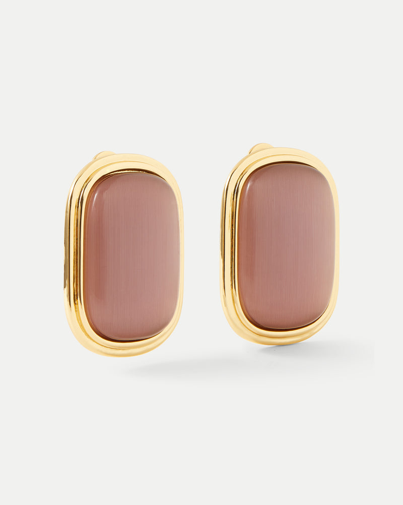 Veronica Beard Cat’s Eye Stone Earring - Plum