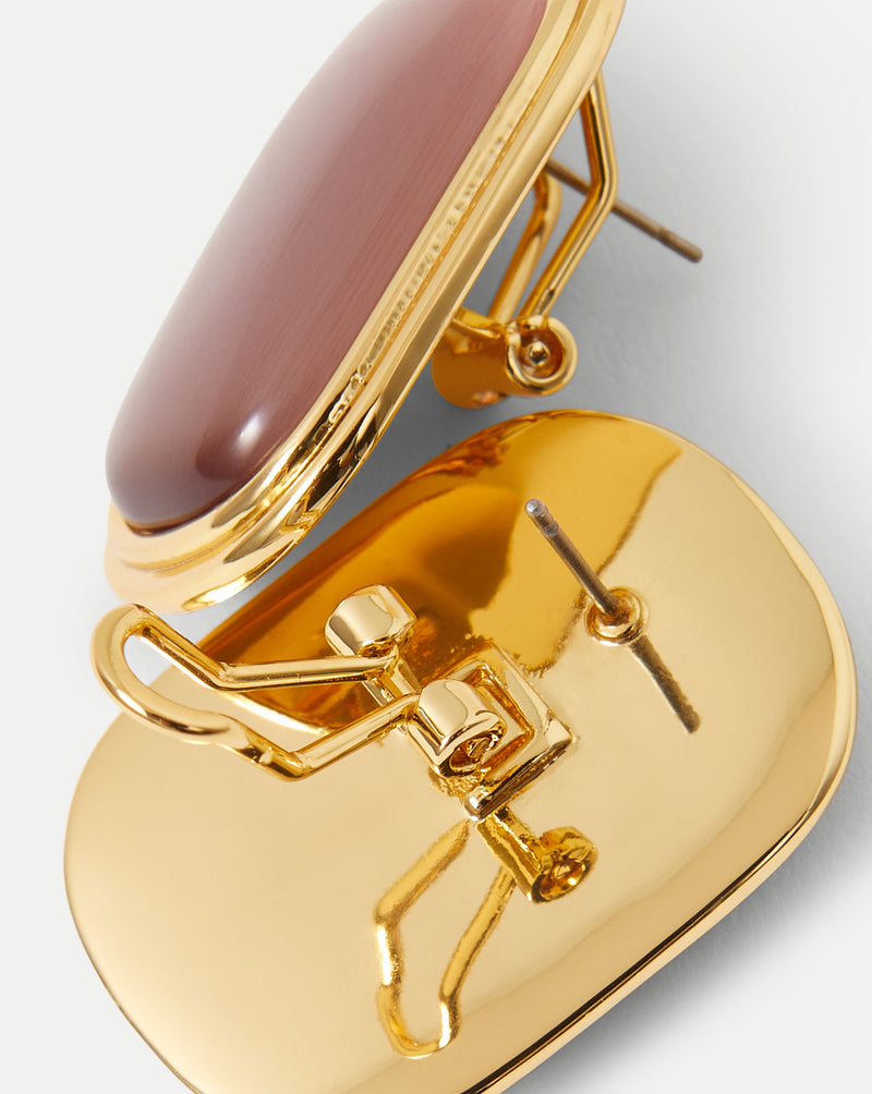 Veronica Beard Cat’s Eye Stone Earring - Plum