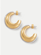 Veronica Beard Gold and silver-toned chunky hoop earrings.