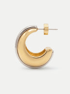Veronica Beard Gold and silver chunky hoop earring