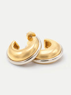 Veronica Beard Gold and silver chunky hoop earrings