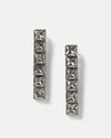 Veronica Beard Silver crystal square drop earrings.