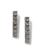 Veronica Beard Silver square crystal drop earrings.