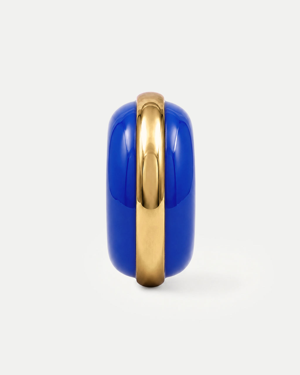Veronica Beard Thick blue and gold rounded ring jewelry.