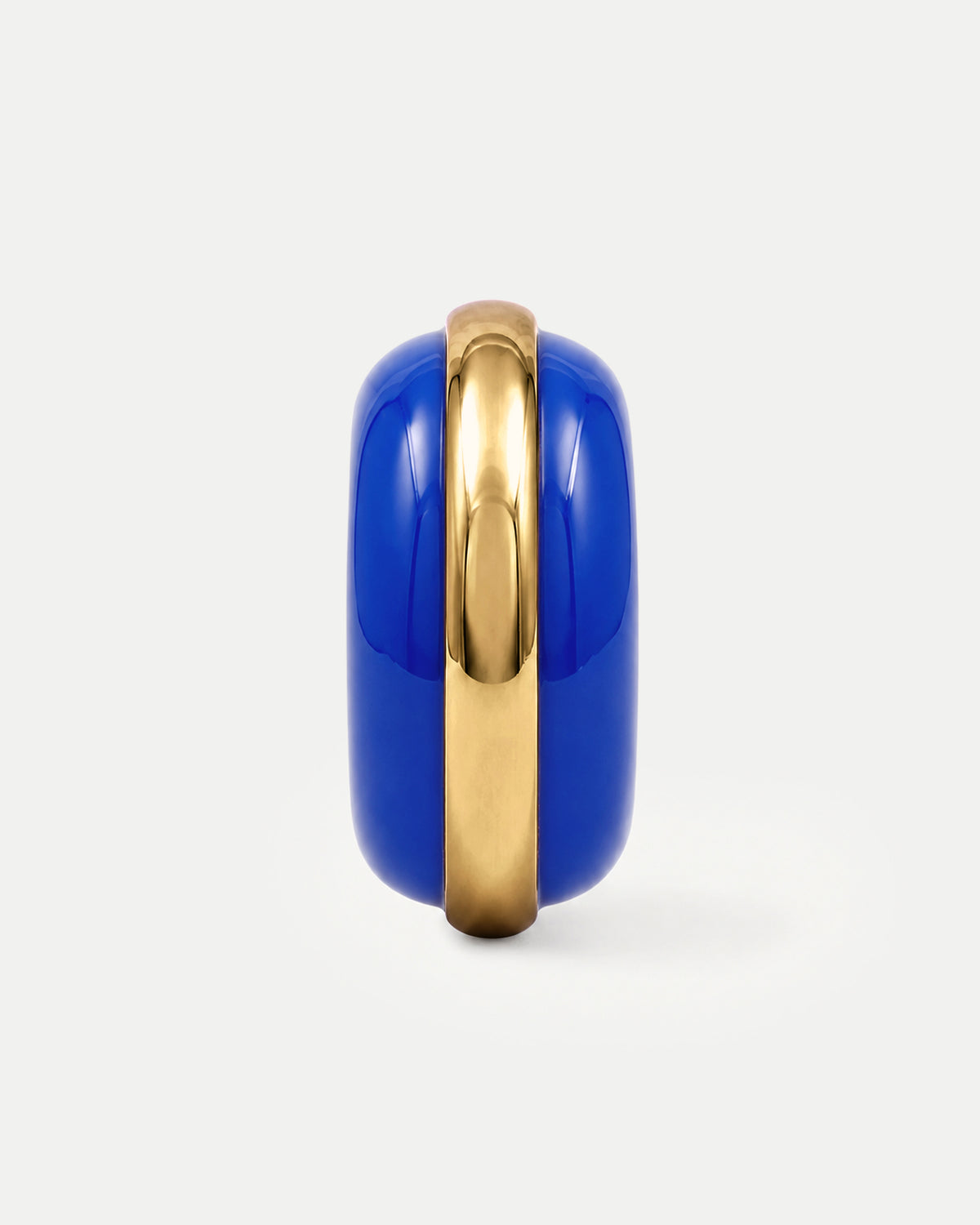Veronica Beard Thick blue and gold rounded ring jewelry.