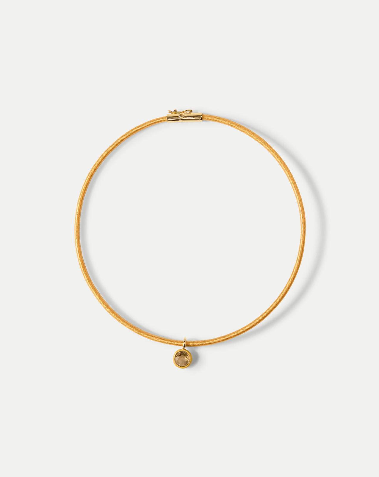 Yellow Cord Pendant Necklace Mustard