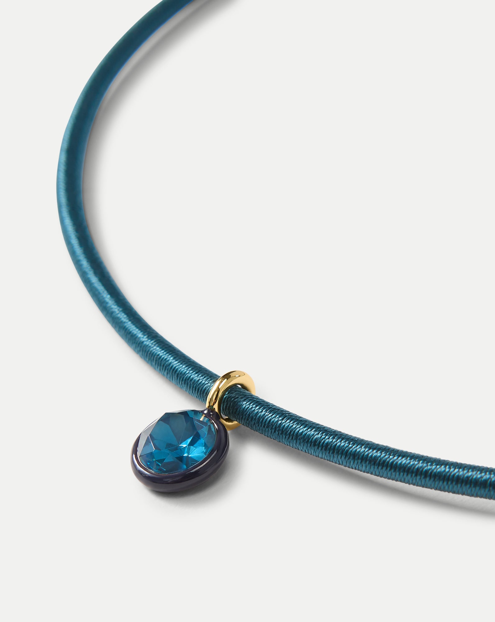 Veronica Beard Teal Cord Pendant Necklace