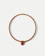 Veronica Beard Brown Cord Pendant Necklace - Smoke