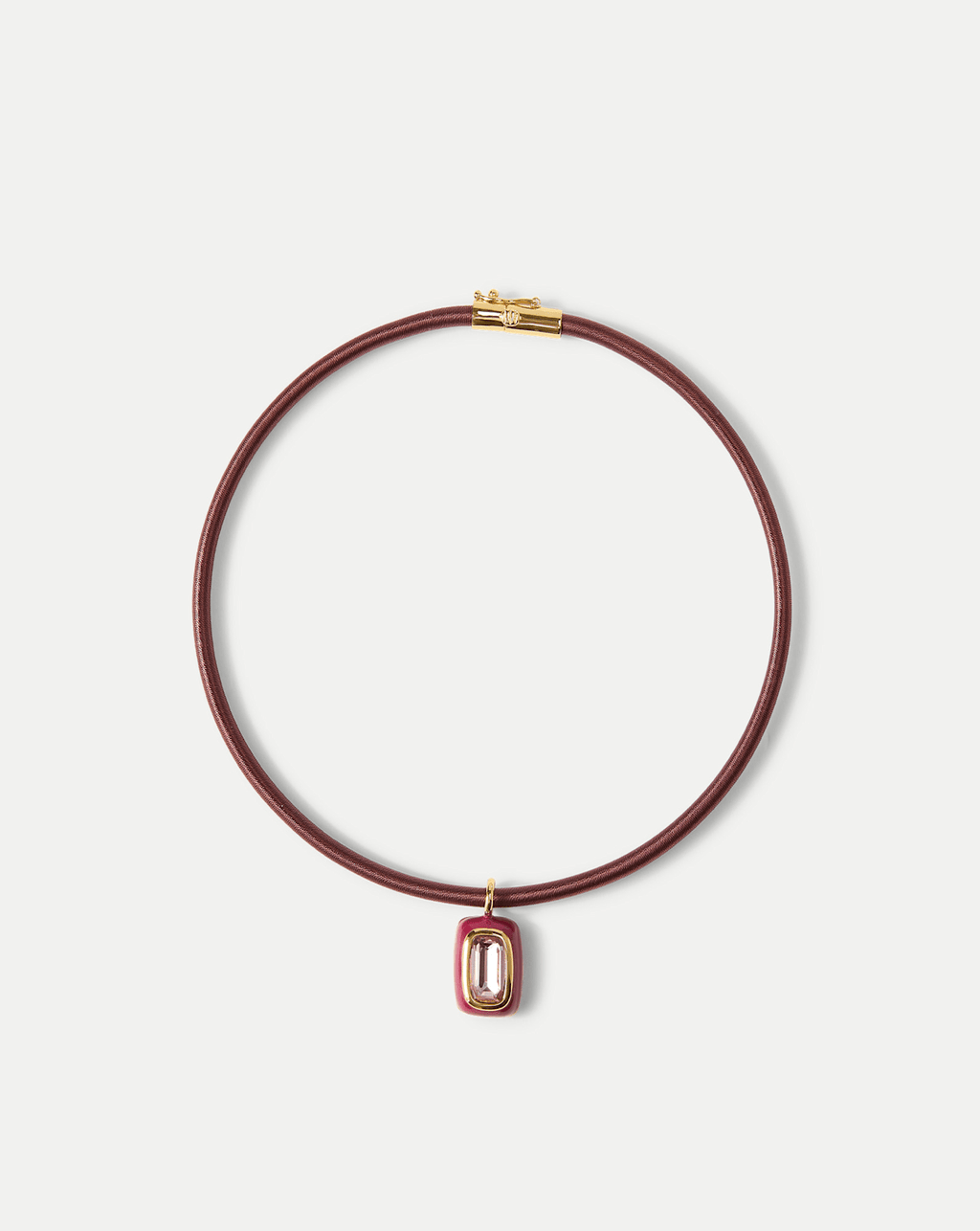 Veronica Beard Burgundy Cord Pendant Necklace - Burgundy