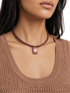 Burgundy Cord Pendant Necklace