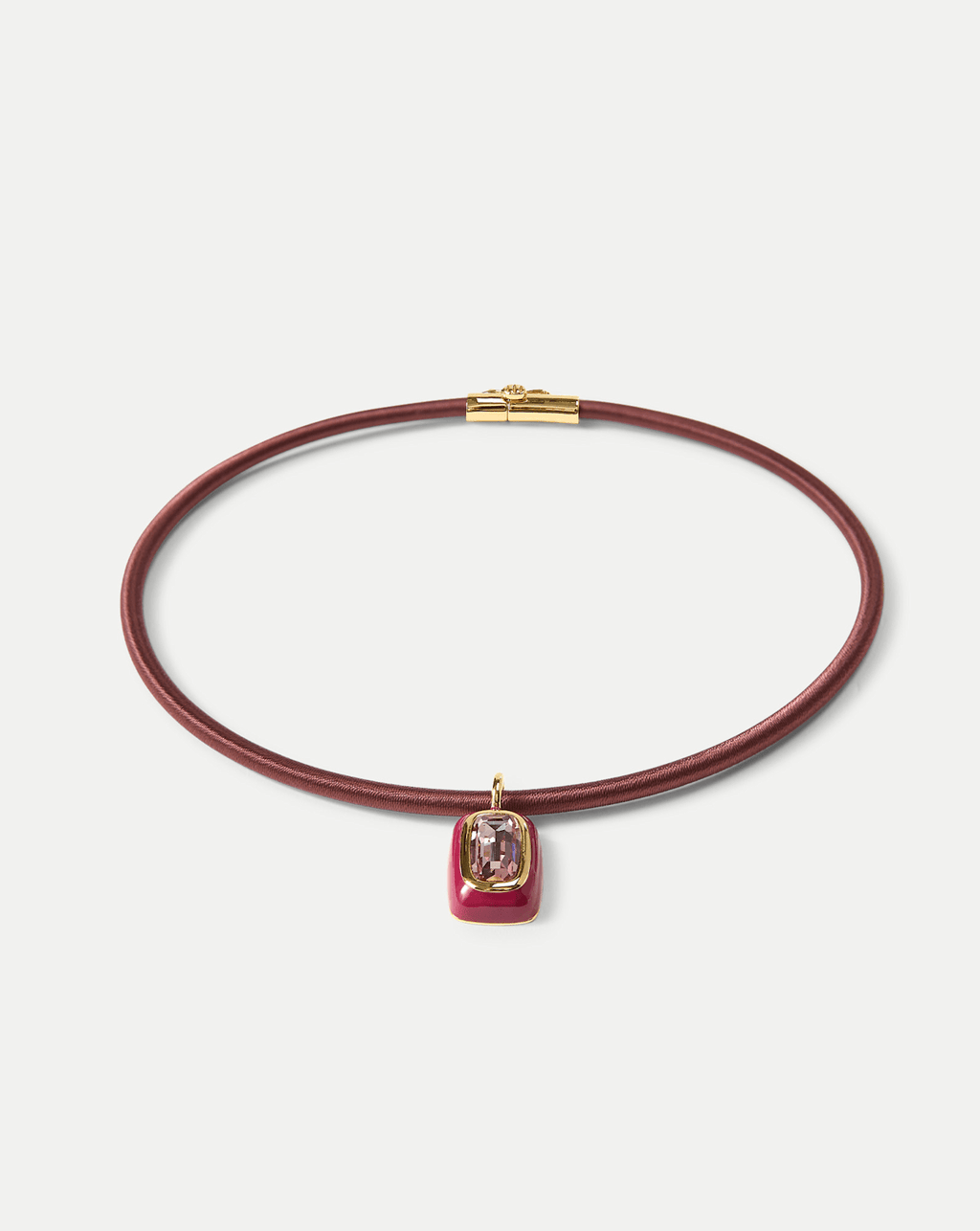 Veronica Beard Burgundy Cord Pendant Necklace