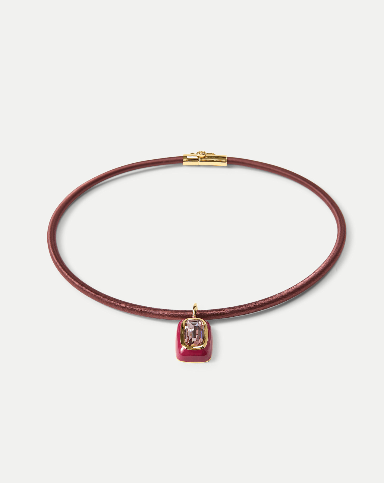 Veronica Beard Burgundy Cord Pendant Necklace