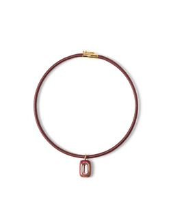 Veronica Beard Burgundy Cord Pendant Necklace Burgundy