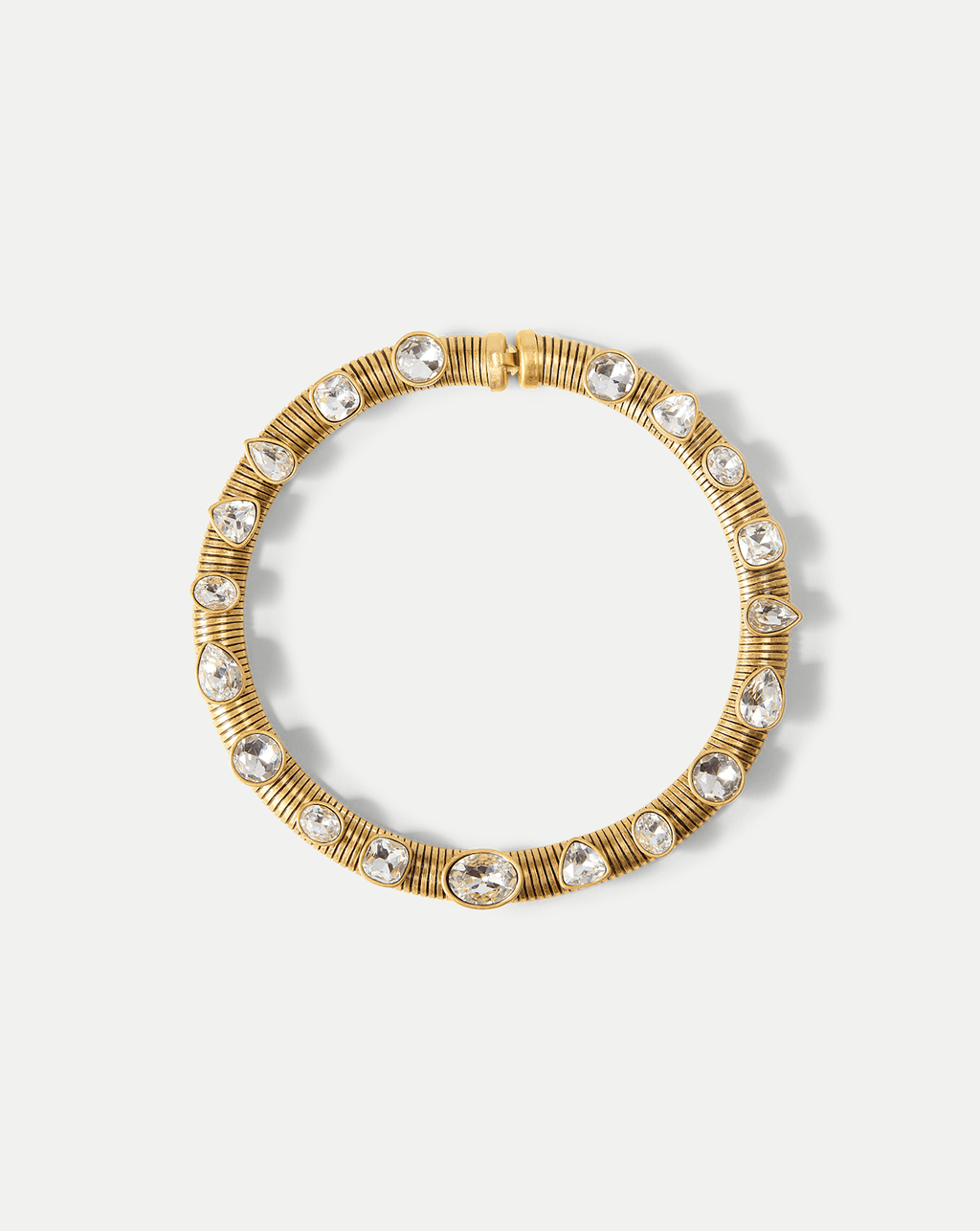 Veronica Beard Crystal Tubogas Collar Necklace - Gold